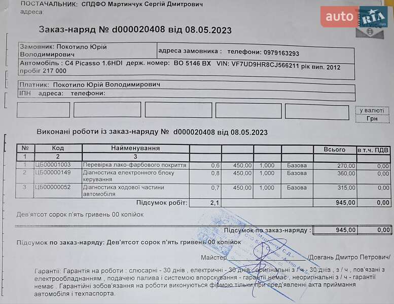 Микровэн Citroen C4 Picasso 2012 в Тернополе