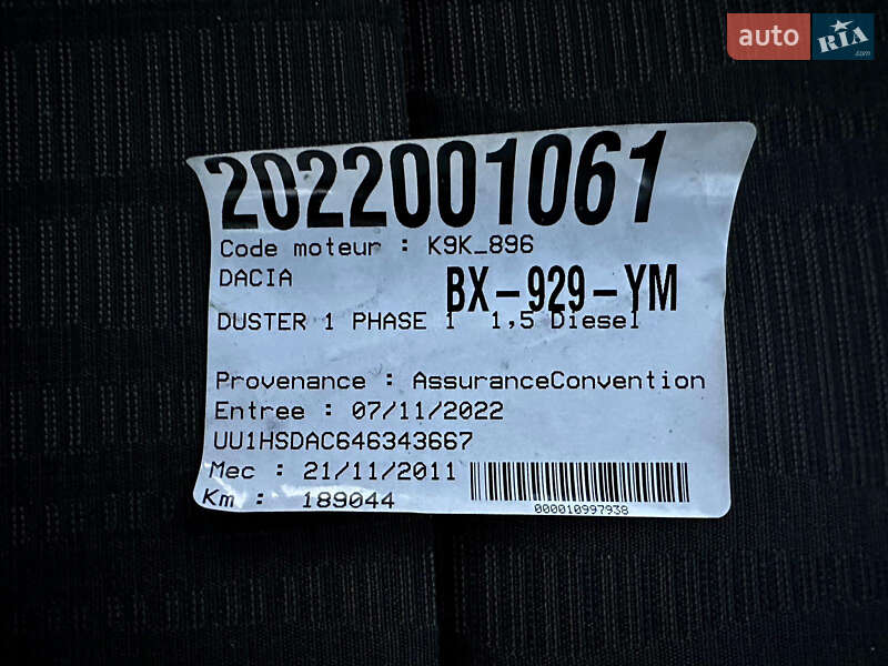 Позашляховик / Кросовер Dacia Duster 2011 в Шепетівці