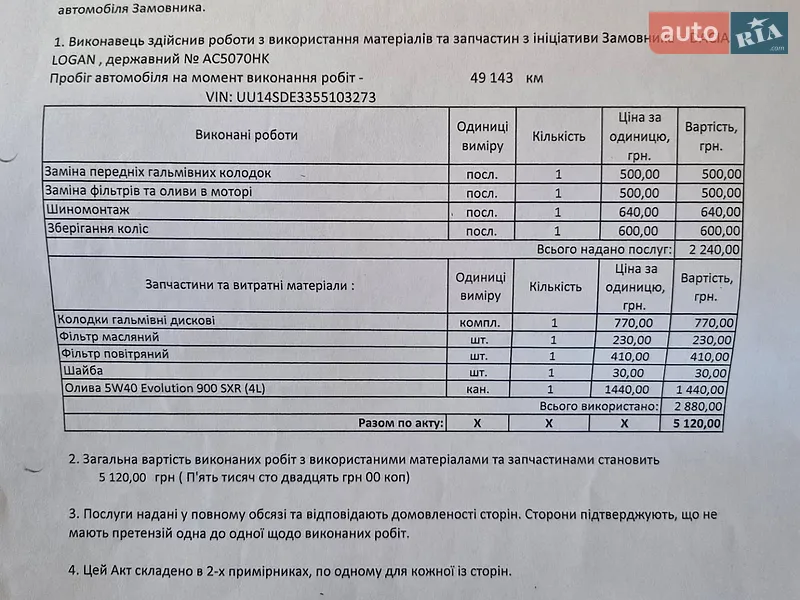 Седан Dacia Logan 2016 в Луцке документ