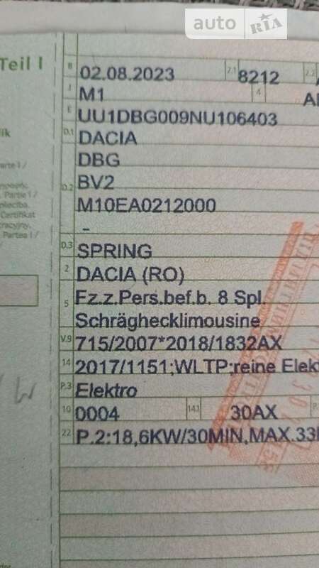 Внедорожник / Кроссовер Dacia Spring 2023 в Луцке