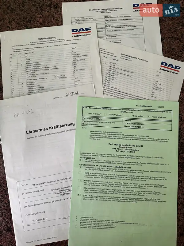Тягач DAF FX 2016 в Калуше документ 3 фото Тягач DAF FX 2016 в Калуше документ