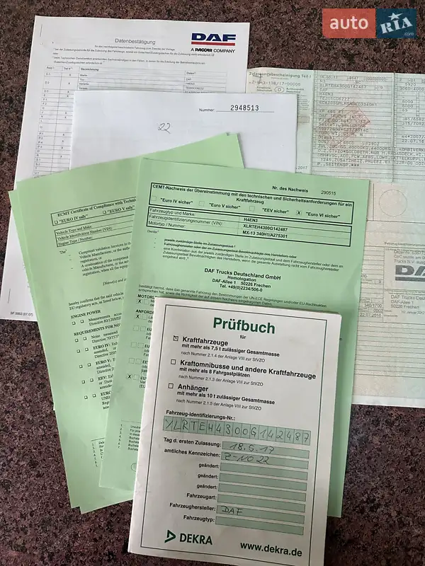 Тягач DAF XF 106 2017 в Калуше документ 3 фото Тягач DAF XF 106 2017 в Калуше документ