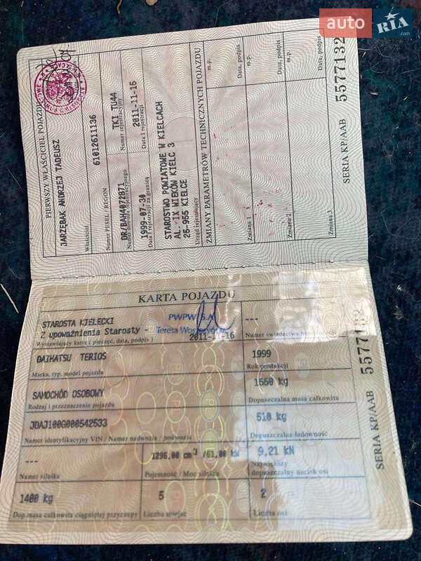 Внедорожник / Кроссовер Daihatsu Terios 1999 в Мене