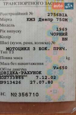Мотоцикл с коляской Днепр (КМЗ) К 750 1969 в 