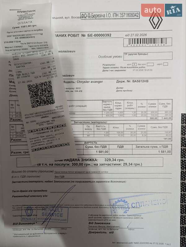 Седан Dodge Avenger 2013 в Кропивницком