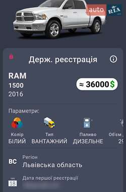 Грузопассажирский фургон Dodge RAM 2500 2016 в Пустомытах