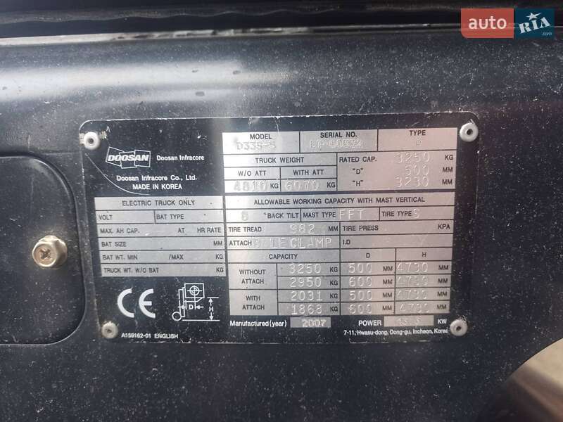 Вилочный погрузчик Doosan D 30C 2007 в Житомире