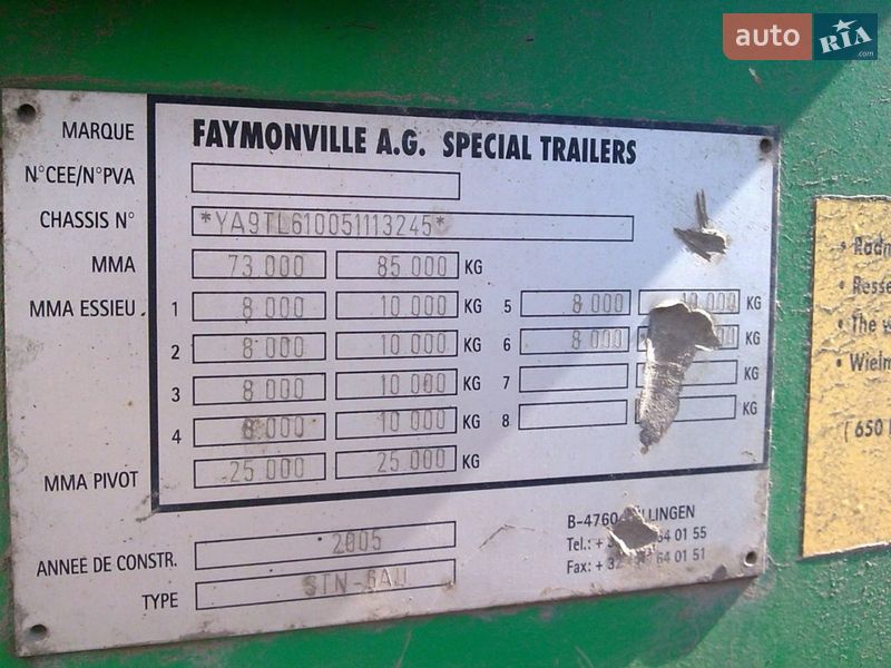 Низкорамна платформа Faymonville STN 2005 в Бучі