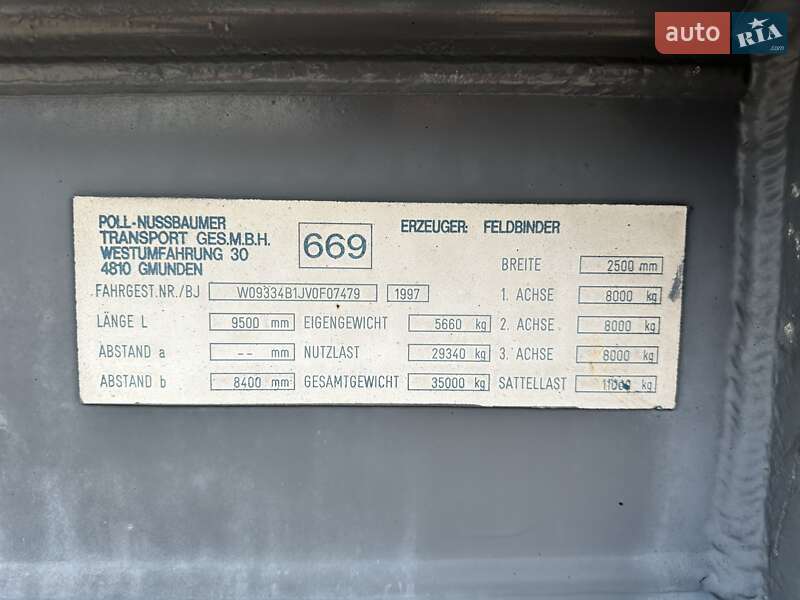 Цистерна полуприцеп Feldbinder KIP 1997 в Луцке