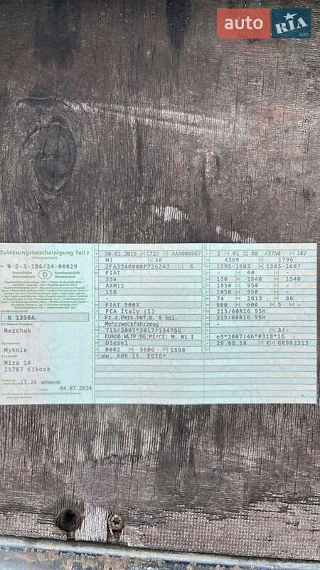 Внедорожник / Кроссовер Fiat 500X 2018 в Звягеле фото 17 Внедорожник / Кроссовер Fiat 500X 2018 в Звягеле