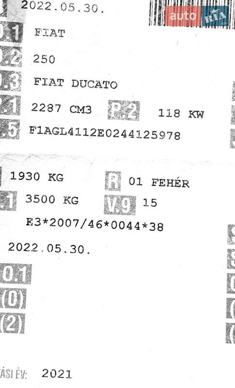 Вантажний фургон Fiat Ducato 2022 в Хусті