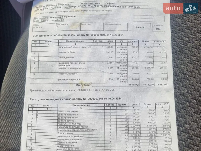 Мінівен Fiat Scudo 2007 в Києві документ