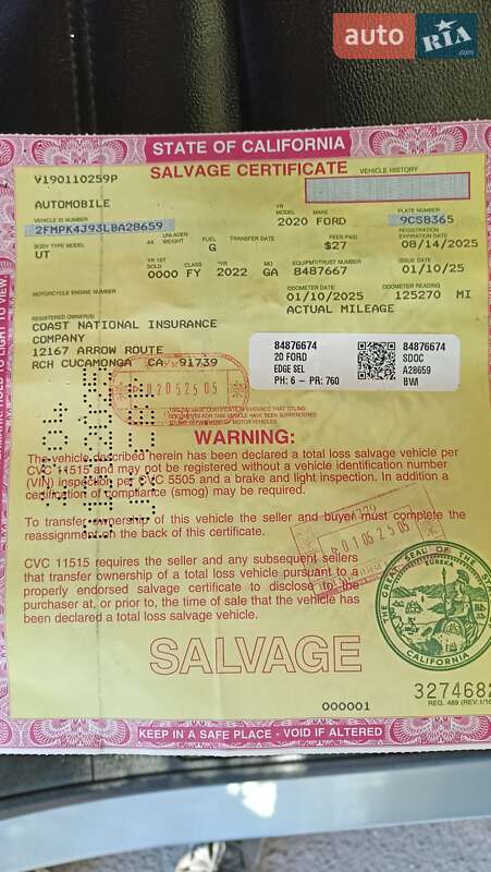 Внедорожник / Кроссовер Ford Edge 2019 в Дубно фото 34 Внедорожник / Кроссовер Ford Edge 2019 в Дубно