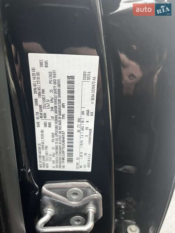 Позашляховик / Кросовер Ford Escape 2018 в Царичанці фото 19 Позашляховик / Кросовер Ford Escape 2018 в Царичанці