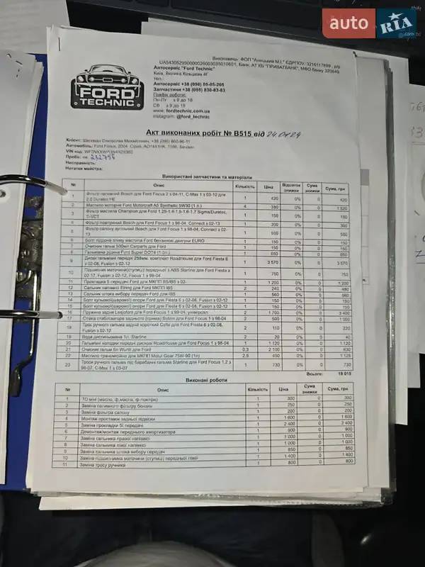 Универсал Ford Focus 2004 в Киеве документ