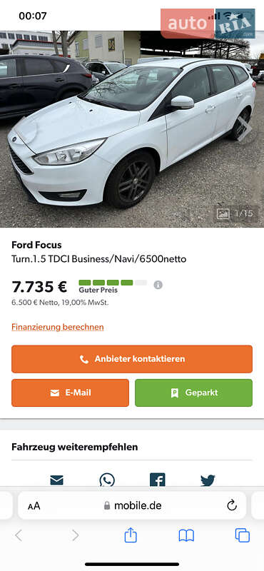 Универсал Ford Focus 2017 в Житомире