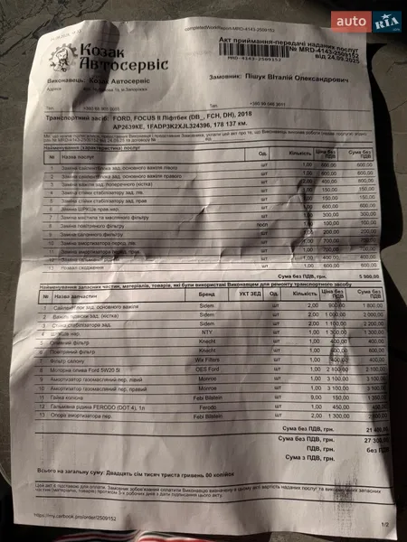 Хетчбек Ford Focus 2018 в Запоріжжі документ 3 фото Хетчбек Ford Focus 2018 в Запоріжжі документ