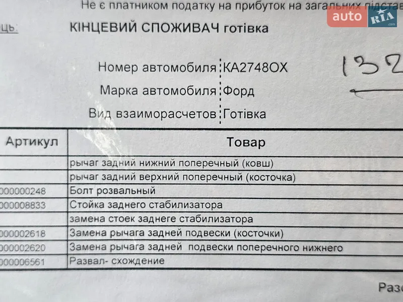 Хэтчбек Ford Focus 2015 в Киеве документ