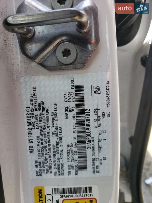 Седан Ford Fusion 2018 в Харкові