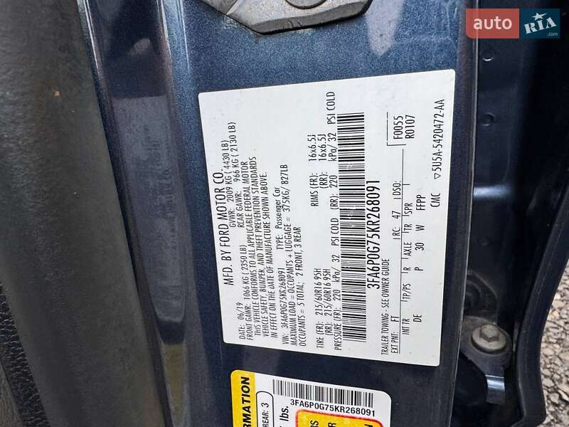 Седан Ford Fusion 2019 в Луцке фото 11 Седан Ford Fusion 2019 в Луцке