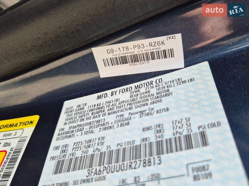 Седан Ford Fusion 2018 в Киеве фото 16 Седан Ford Fusion 2018 в Киеве