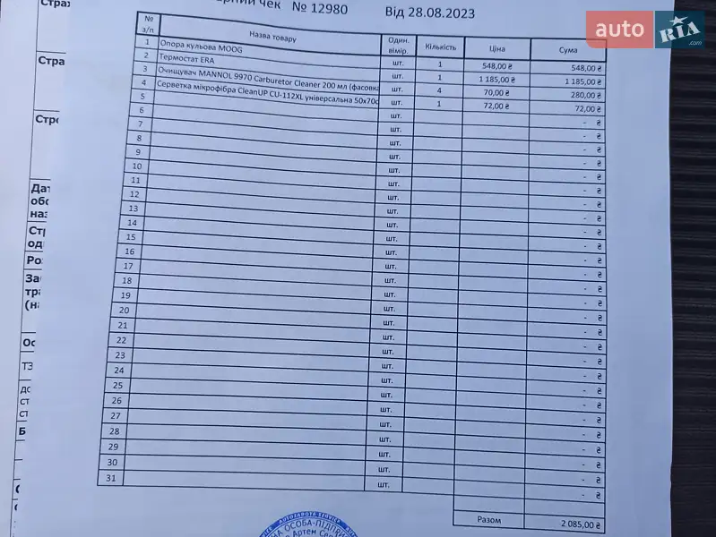 Лифтбек Ford Mondeo 2003 в Днепре документ