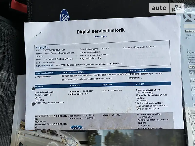 Грузовой фургон Ford Transit Connect 2017 в Полтаве документ