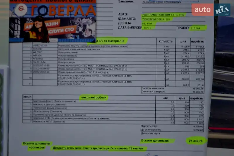 Грузовой фургон Ford Transit Connect 2020 в Хмельницком документ 6 фото Грузовой фургон Ford Transit Connect 2020 в Хмельницком документ