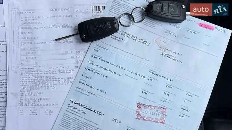 Грузовой фургон Ford Transit Custom 2020 в Луцке документ