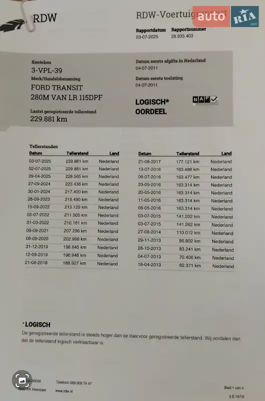 Вантажівка Ford Transit 2011 в Полтаві документ