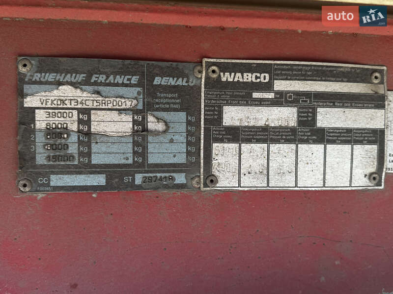 Зерновоз - полуприцеп Fruehauf Benalu 1996 в Стрые