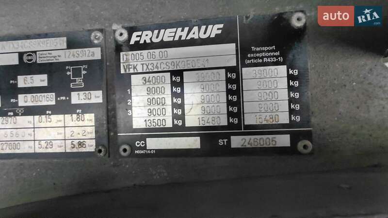 Тентованный борт (штора) - полуприцеп Fruehauf SAF 2009 в Харькове