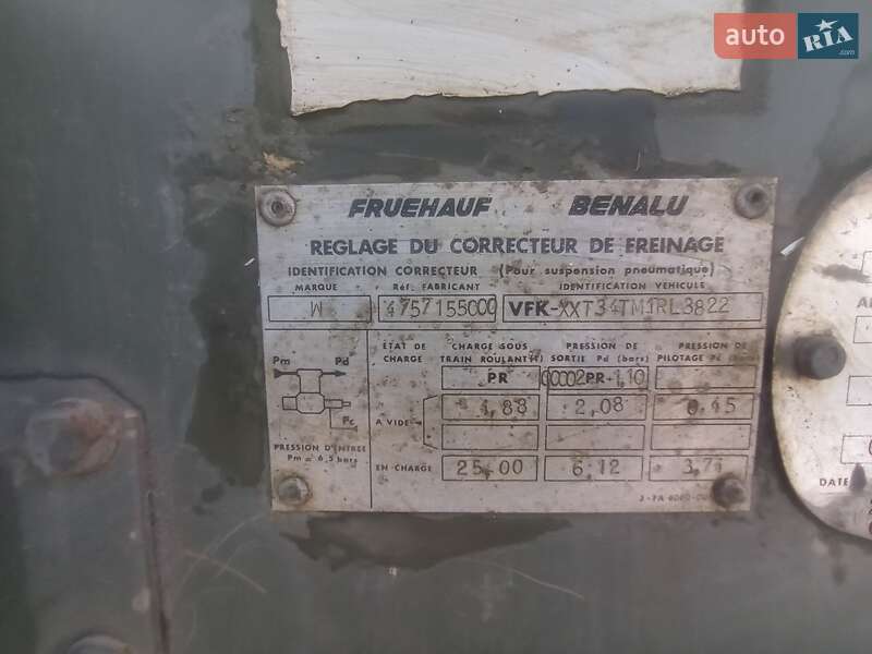 Цистерна полуприцеп Fruehauf T34 1991 в Ужгороде