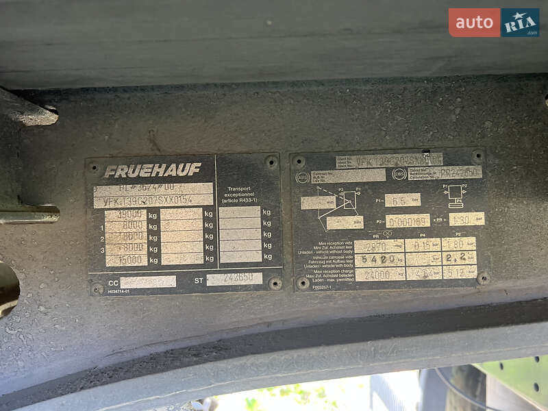 Тентованный борт (штора) - полуприцеп Fruehauf T39 2007 в Коломые фото 4 Тентованный борт (штора) - полуприцеп Fruehauf T39 2007 в Коломые