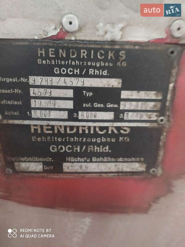 Цистерна напівпричіп Hendricks BPW 1986 в Одесі