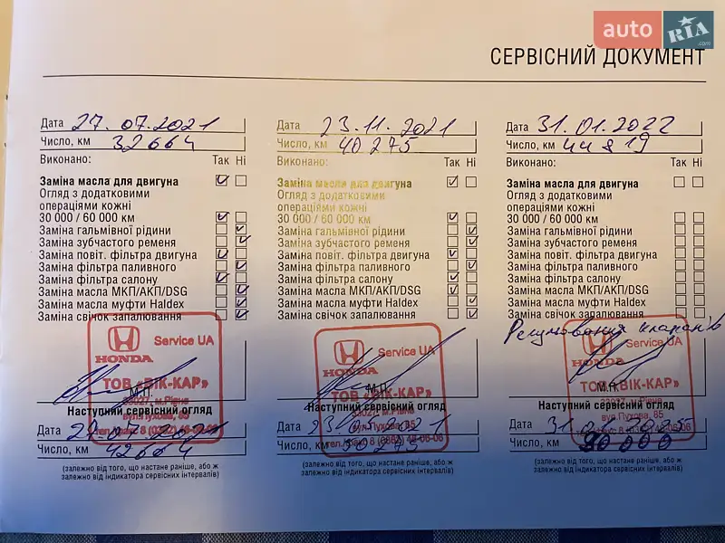 Седан Honda Accord 2018 в Ровно документ