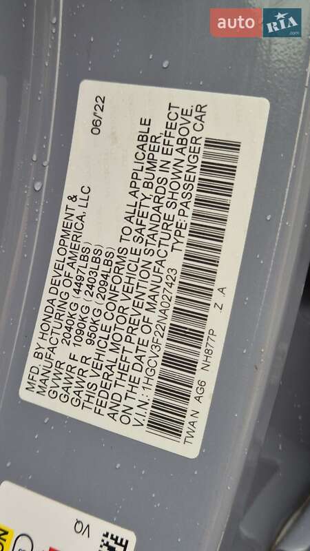 Седан Honda Accord 2022 в Киеве фото 52 Седан Honda Accord 2022 в Киеве