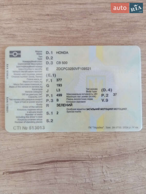 Мотоцикл Классик Honda CB 500 1997 в Котельве