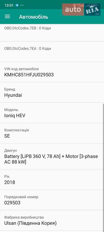 Хэтчбек Hyundai Ioniq 2018 в Городке