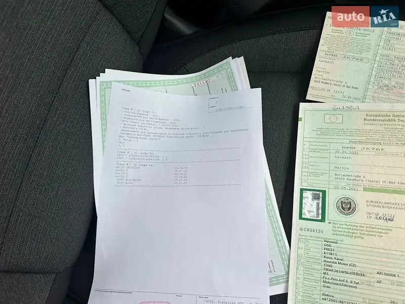 Внедорожник / Кроссовер Hyundai Kona 2021 в Виннице документ