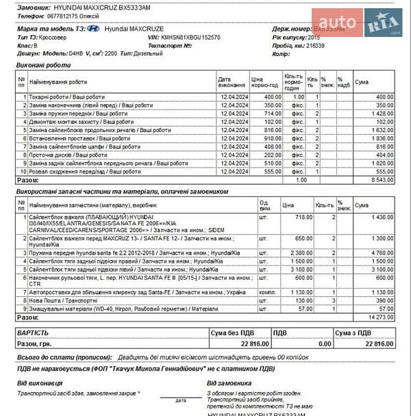 Позашляховик / Кросовер Hyundai Maxcruz 2015 в Кам'янець-Подільському