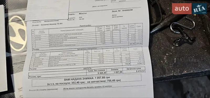 Позашляховик / Кросовер Hyundai Maxcruz 2016 в Баштанці документ