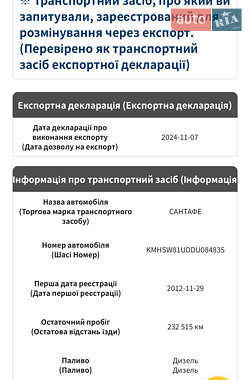 Внедорожник / Кроссовер Hyundai Santa FE 2012 в Ровно