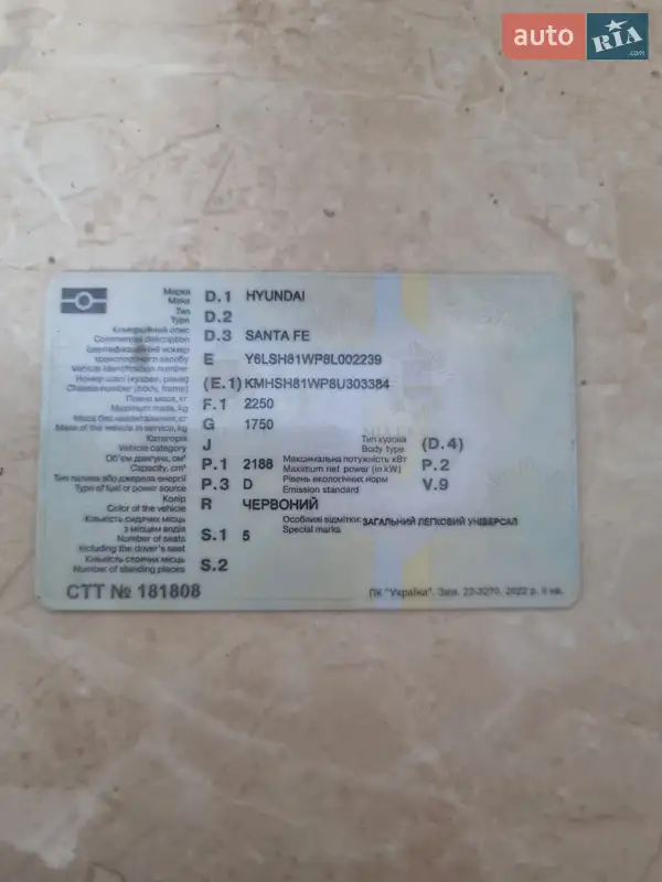 Позашляховик / Кросовер Hyundai Santa FE 2008 в Ковелі документ