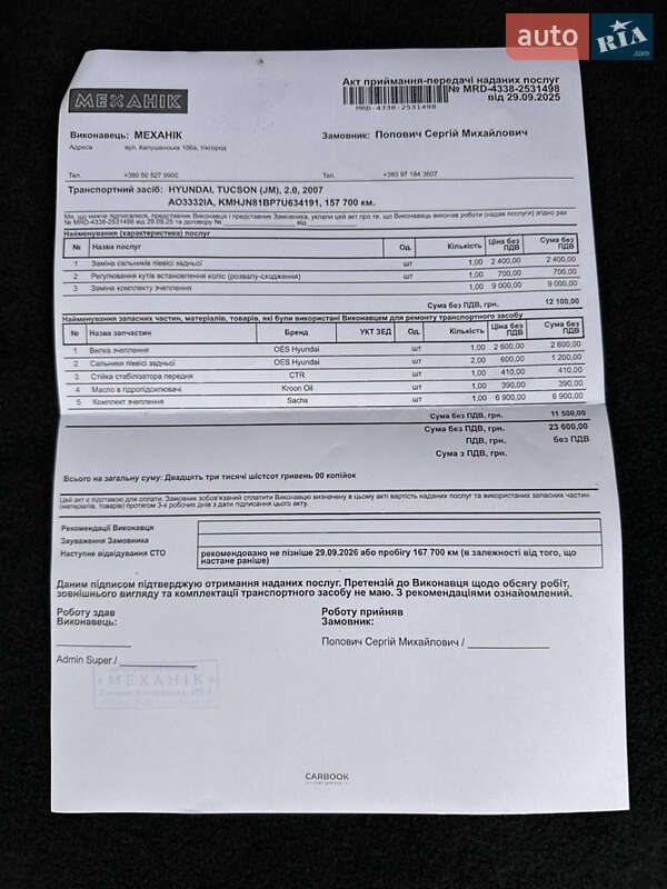 Внедорожник / Кроссовер Hyundai Tucson 2007 в Ужгороде