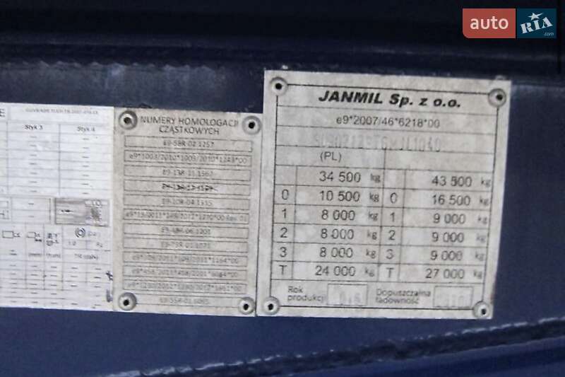 Самосвал полуприцеп Janmil NW 2016 в Виннице