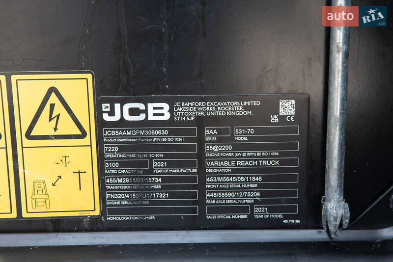Подъемник телескопический JCB 531-70 2021 в Житомире фото 13 Подъемник телескопический JCB 531-70 2021 в Житомире