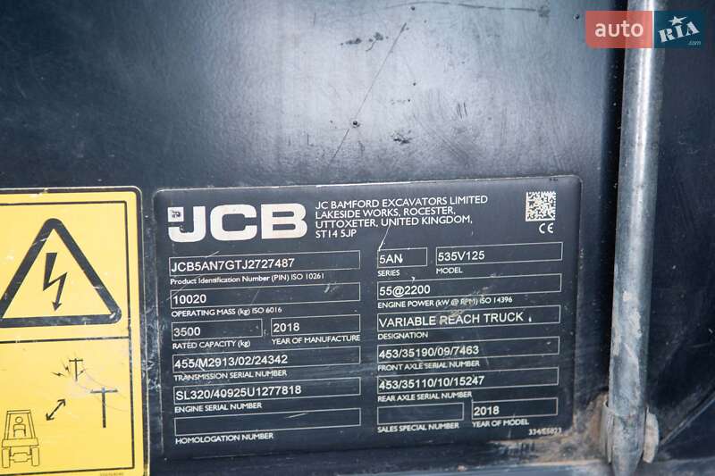Подъемник телескопический JCB 535-125 2018 в Житомире фото 11 Подъемник телескопический JCB 535-125 2018 в Житомире