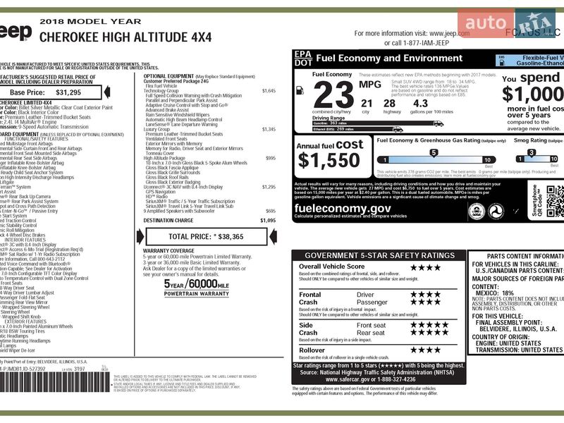 Внедорожник / Кроссовер Jeep Cherokee 2017 в Сумах