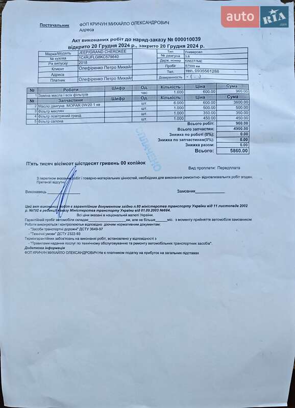 Внедорожник / Кроссовер Jeep Grand Cherokee 2018 в Киеве